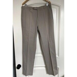 Zanella Men’s Dress Pants 36 Taupe Gray Slim Fit Cotton Stretch Made in Italy
